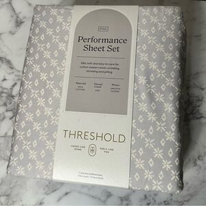 NEW Threshold FULL Performance Sheet Set Neutral Twinkle Stars 400 thread count